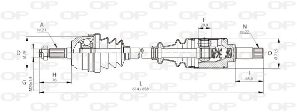 OPEN PARTS Приводной вал DRS6084.00